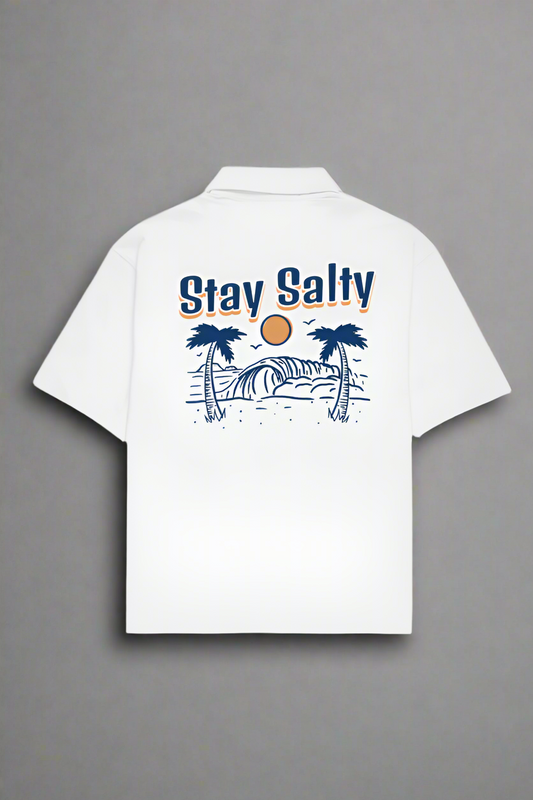 Stay Salty Oversized Shirt-White-Snapper Choice