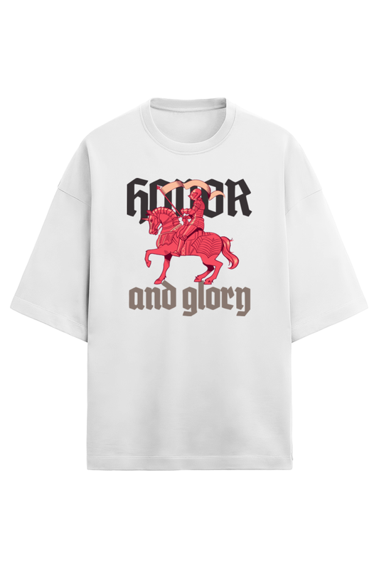 Honor and glory Unisex Terry Oversized Tee-White-Snapper Choice