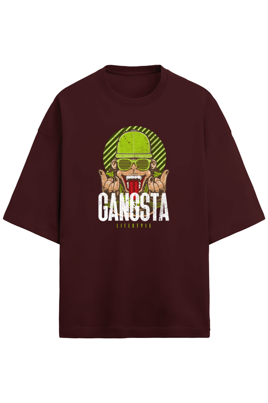 Gangsta terry Oversized tshirt-Maroon-Snapper Choice