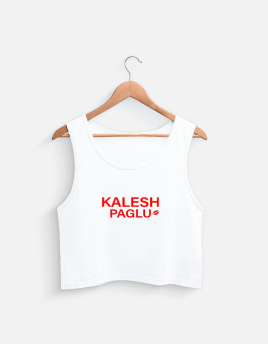 Kalesh paglu womens Crop Tank-White-Snapper Choice
