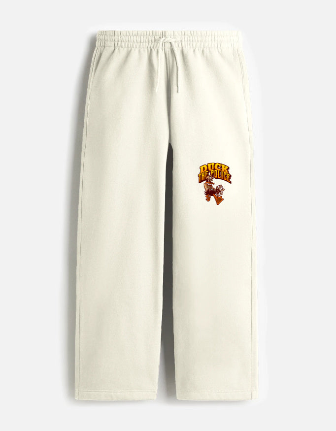 Duck the Police Unisex Sweatpants-Off White-Snapper Choice