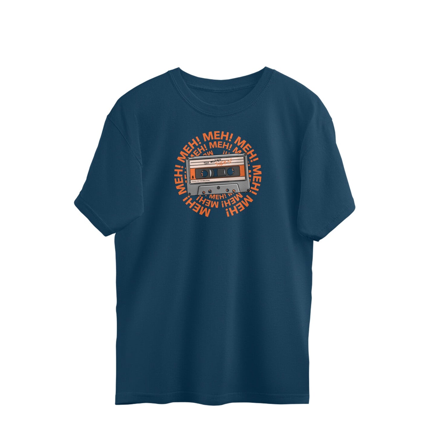 Cassette oversized t-shirt-Navy Blue-Snapper Choice