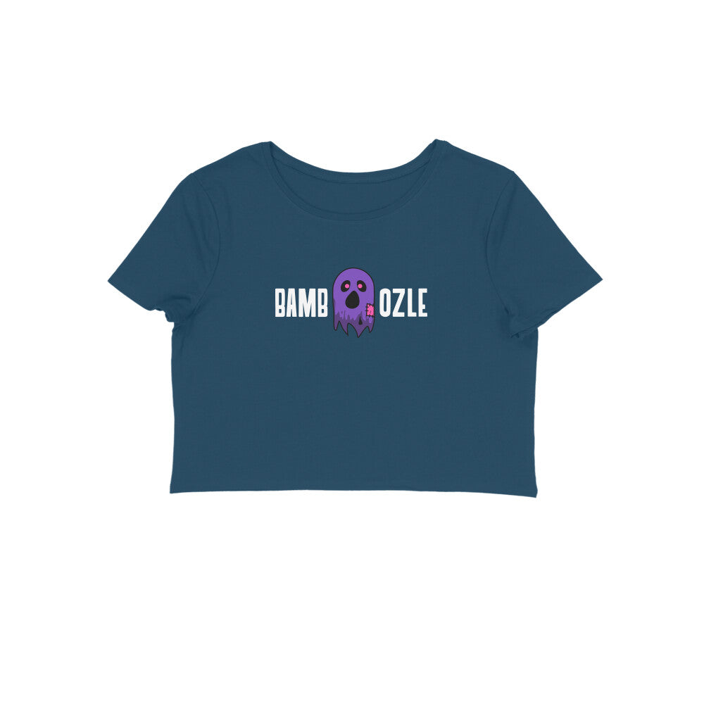 Bamboozle Crop t-shirt-Navy Blue-Snapper Choice