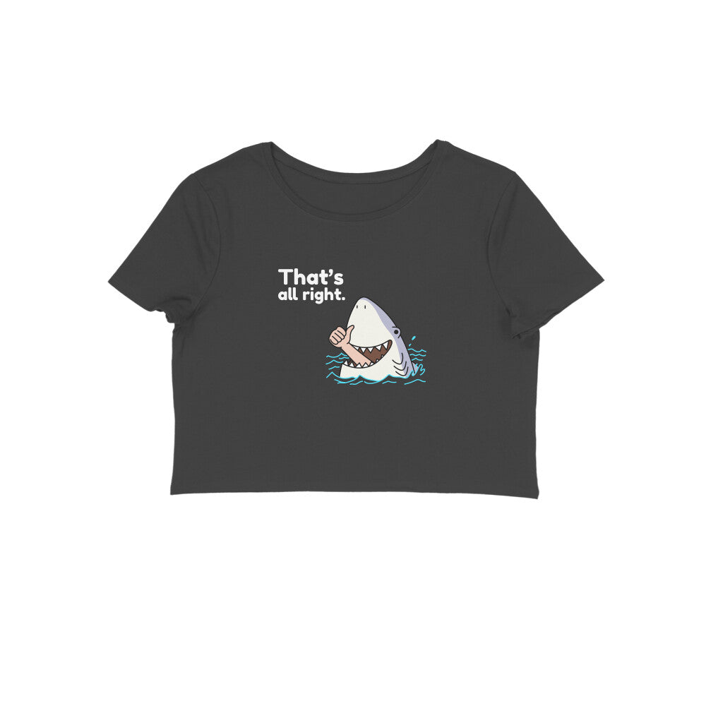 that's all right women crop t-shirt-Black-Snapper Choice