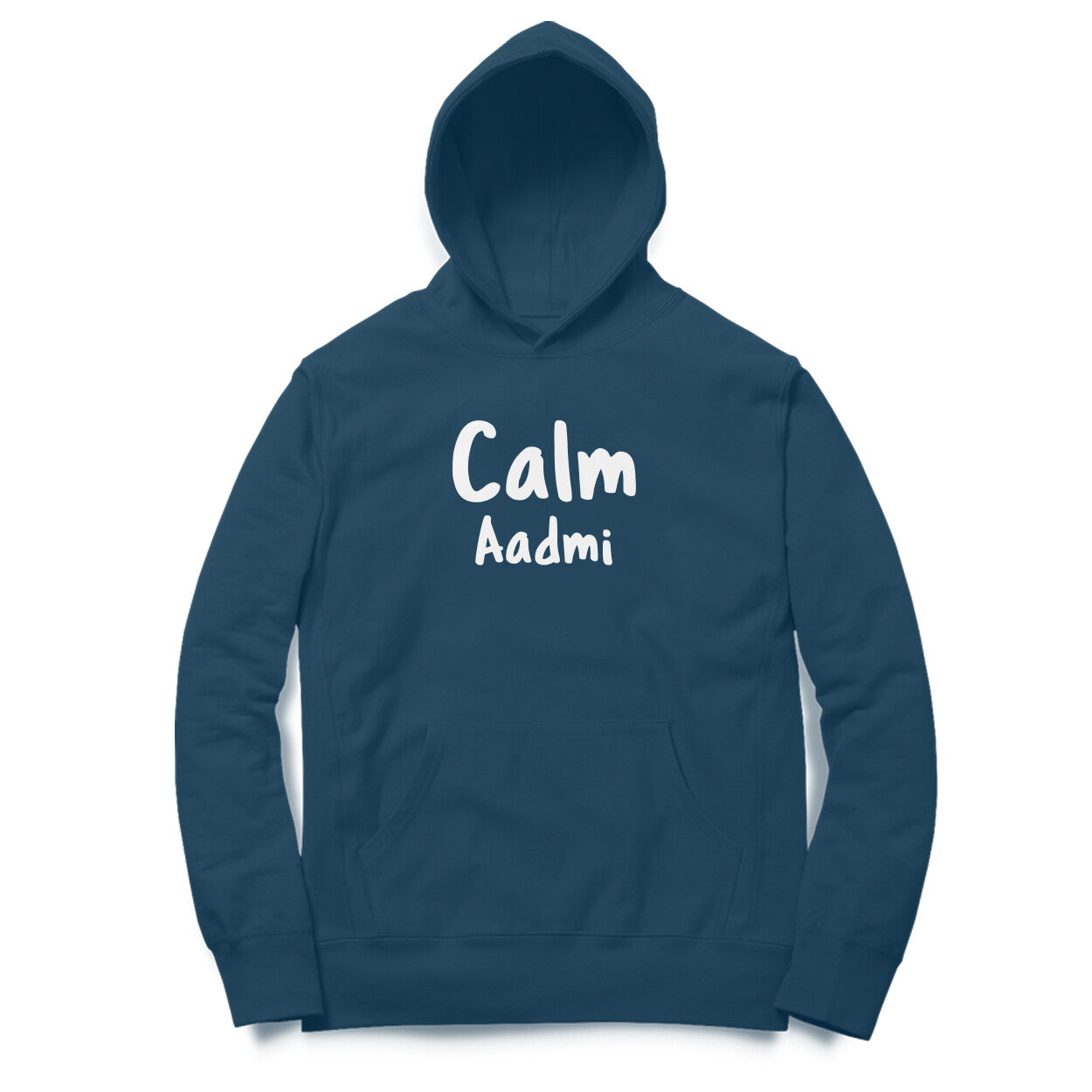 Calm Aadmi Hoodie-Navy Blue-Snapper Choice