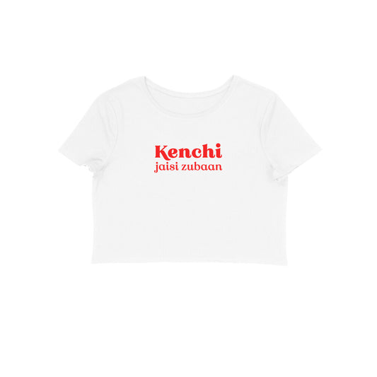 Kenchi Jaisi zubaan crop top-White-Snapper Choice