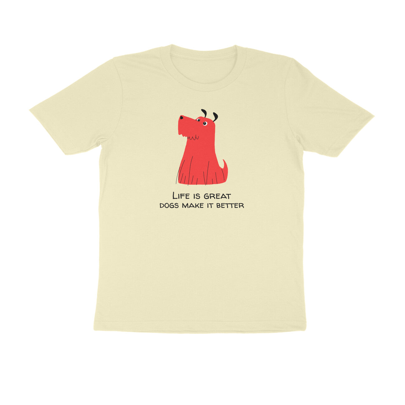 Life is great Dogs make it better men's tshirt-Almond-Snapper Choice