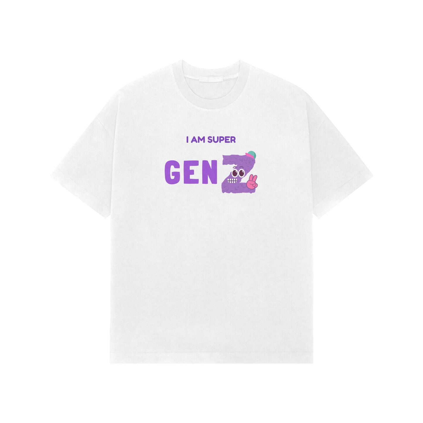 I am Super GenZ Premium Oversized tshirt-White-Snapper Choice