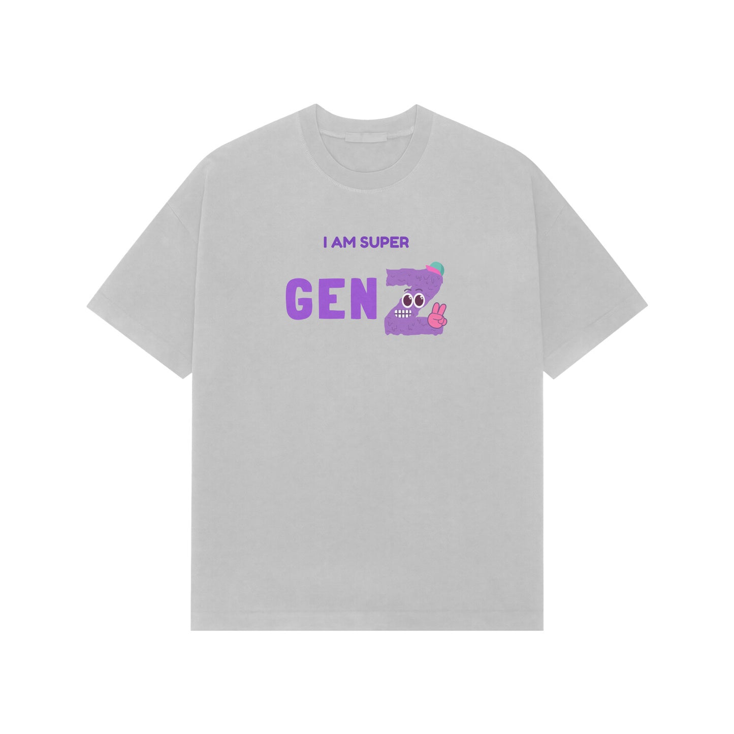 I am Super GenZ Premium Oversized tshirt-Ash Grey-Snapper Choice