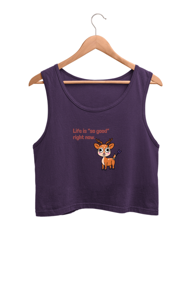 life is so good crop tank tshirt-Purple-Snapper Choice
