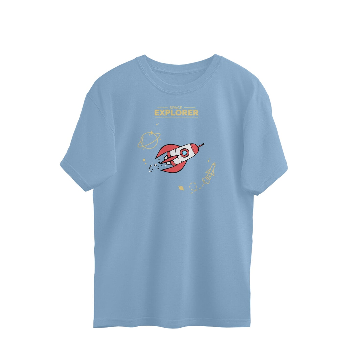 Space Explorer Oversized T-Shirt-Baby Blue-Snapper Choice