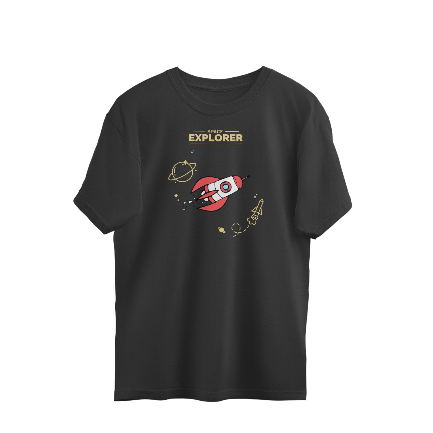 Space Explorer Oversized T-Shirt-Black-Snapper Choice