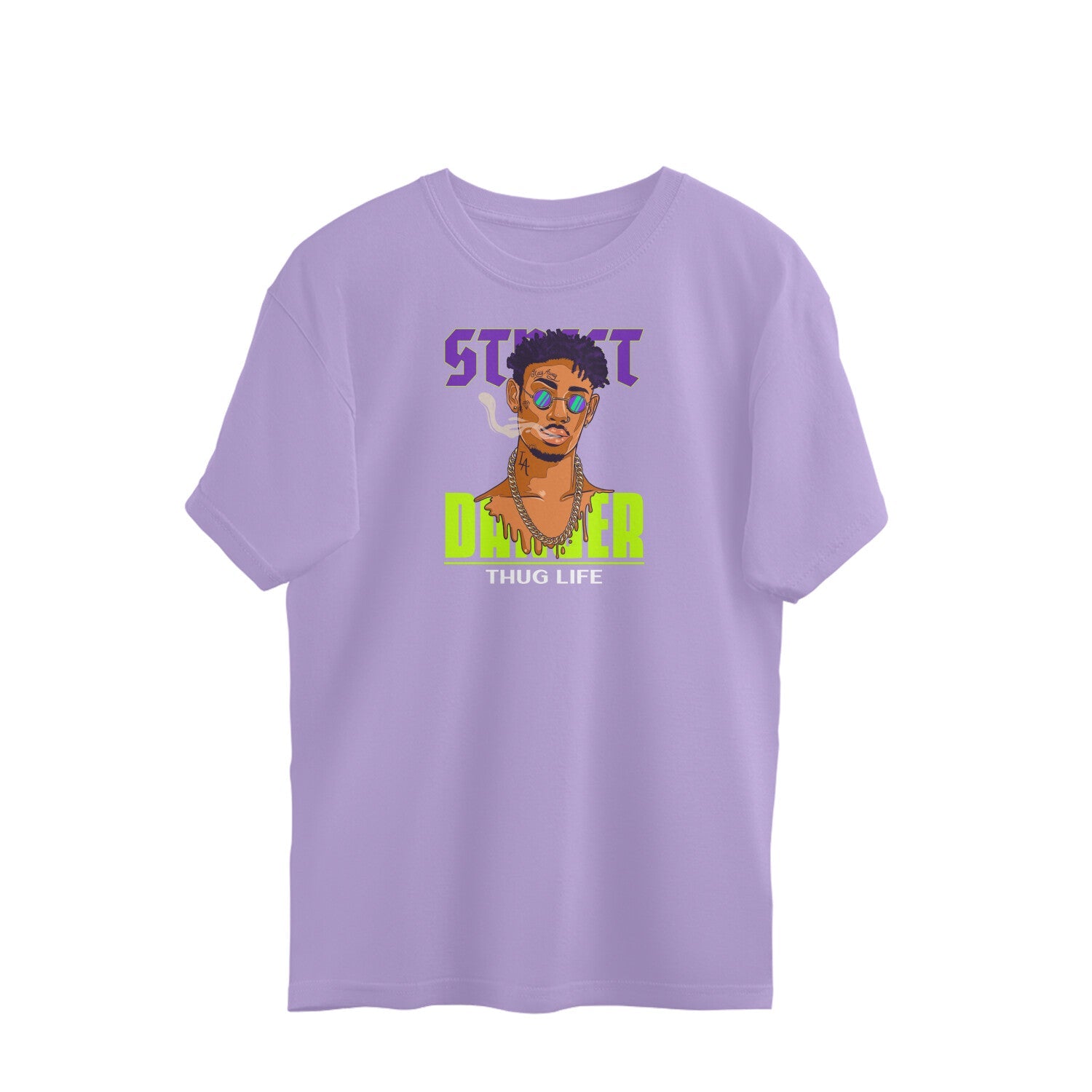 Thug Life Oversized TShirt-Iris Lavender-Snapper Choice