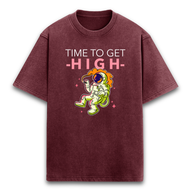 Time to get High Acid Oversized t-shirt Maroon - Snapper Choice