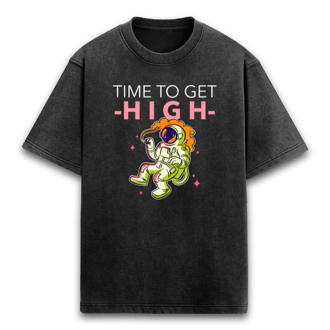 Time to get High Acid Oversized t-shirt Black - Snapper Choice