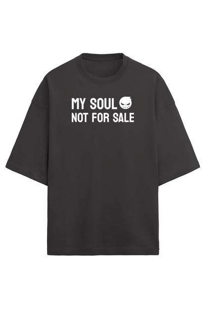 My Soul not for sale terry Oversized t-shirt Black - Snapper Choice