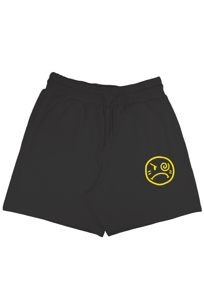 Smiley terry unisex shorts-Black-Snapper Choice