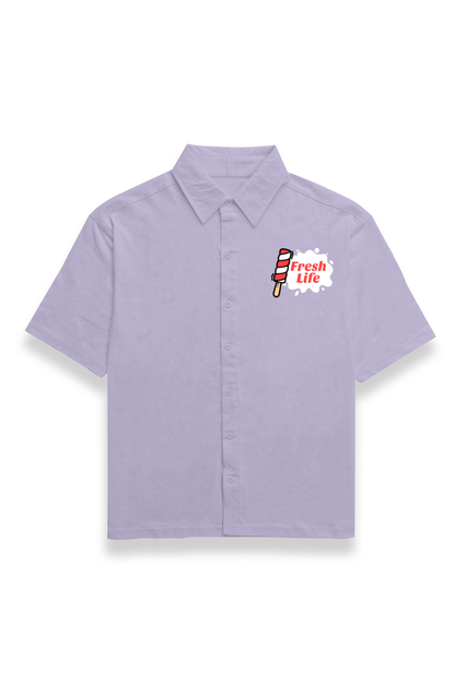 Fresh life Oversized Shirt-Lavender-Snapper Choice