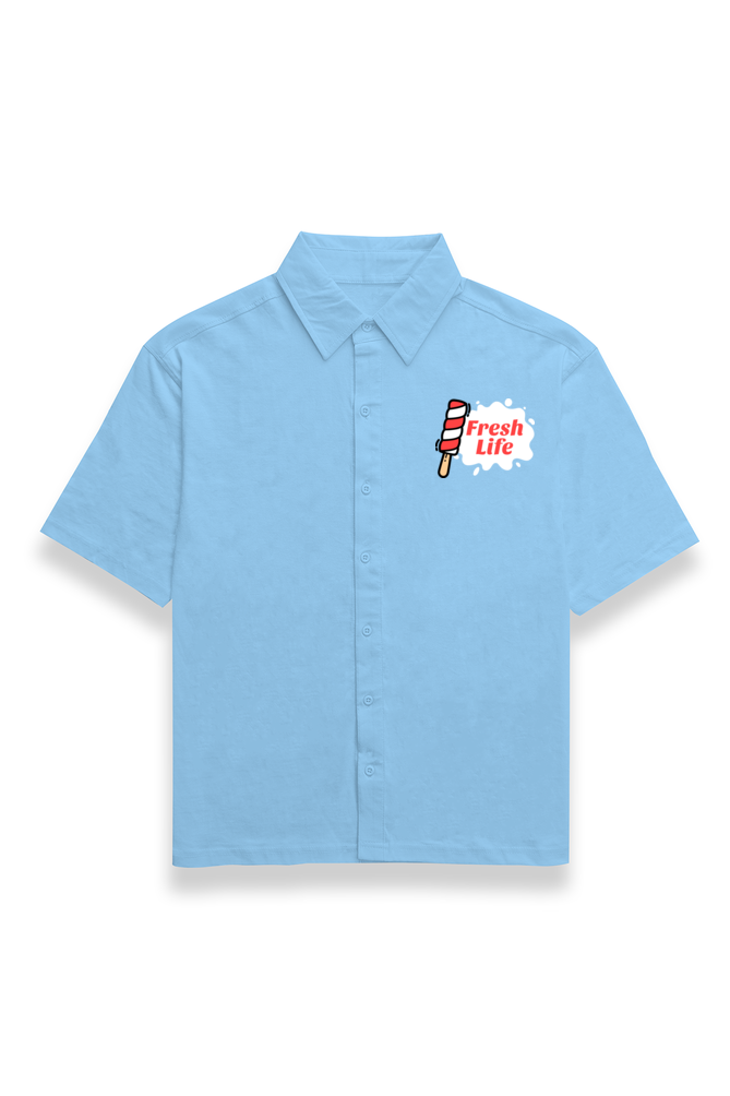 Fresh life Oversized Shirt-Baby Blue-Snapper Choice