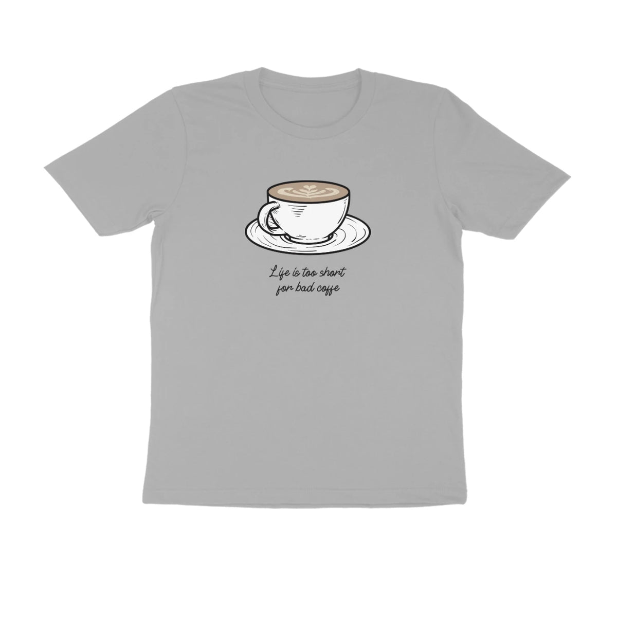 Life is too short for a bad coffee mens t-shirt-Melange Grey-Snapper Choice