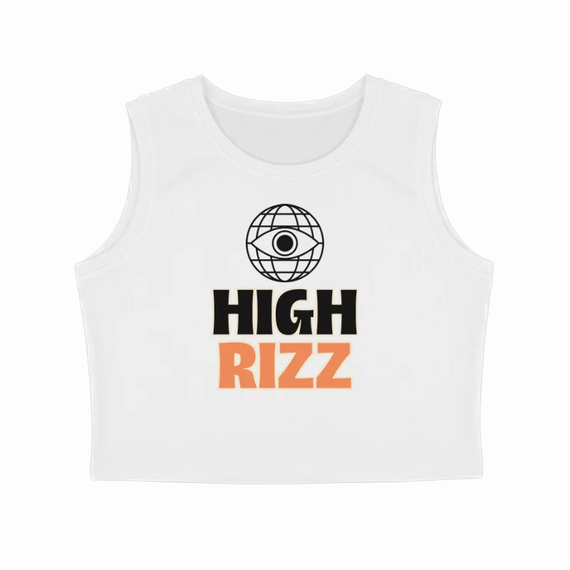 High Rizz crop top-White-Snapper Choice