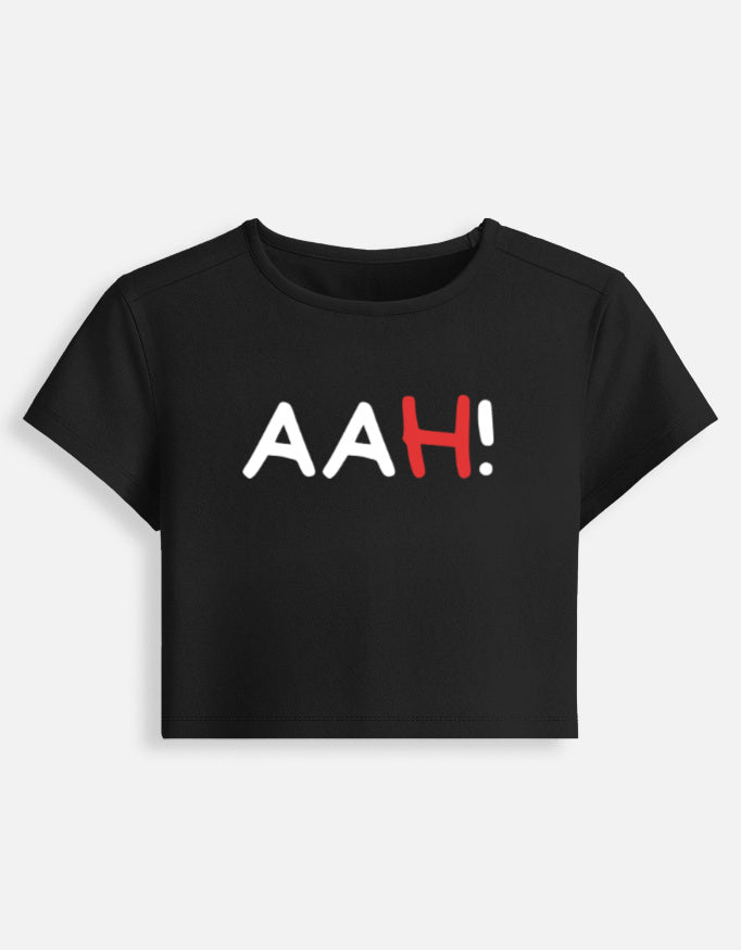 AAH ! Crop Baby Tee-Black-Snapper Choice