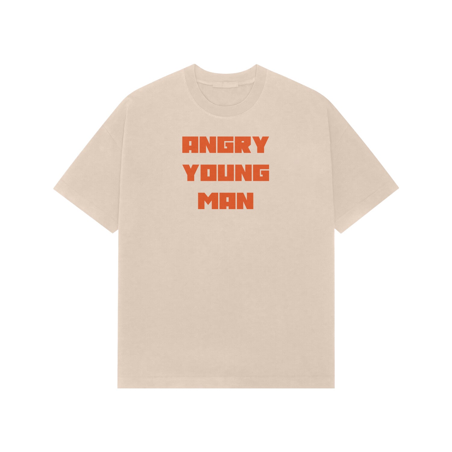 Angry young man Premium oversized t-shirt-Beige-Snapper Choice
