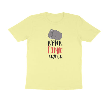 Apna Time Aayega men's t-shirt-Butter Yellow-Snapper Choice