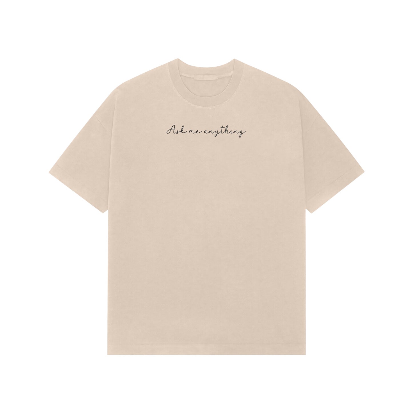 Ask me anthing premium oversized tshirt-Beige-Snapper Choice