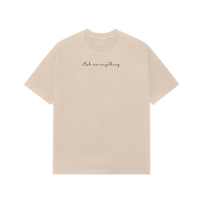 Ask me anthing premium oversized tshirt-Beige-Snapper Choice