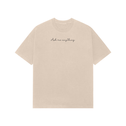Ask me anthing premium oversized tshirt-Beige-Snapper Choice