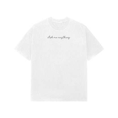 Ask me anthing premium oversized tshirt-White-Snapper Choice