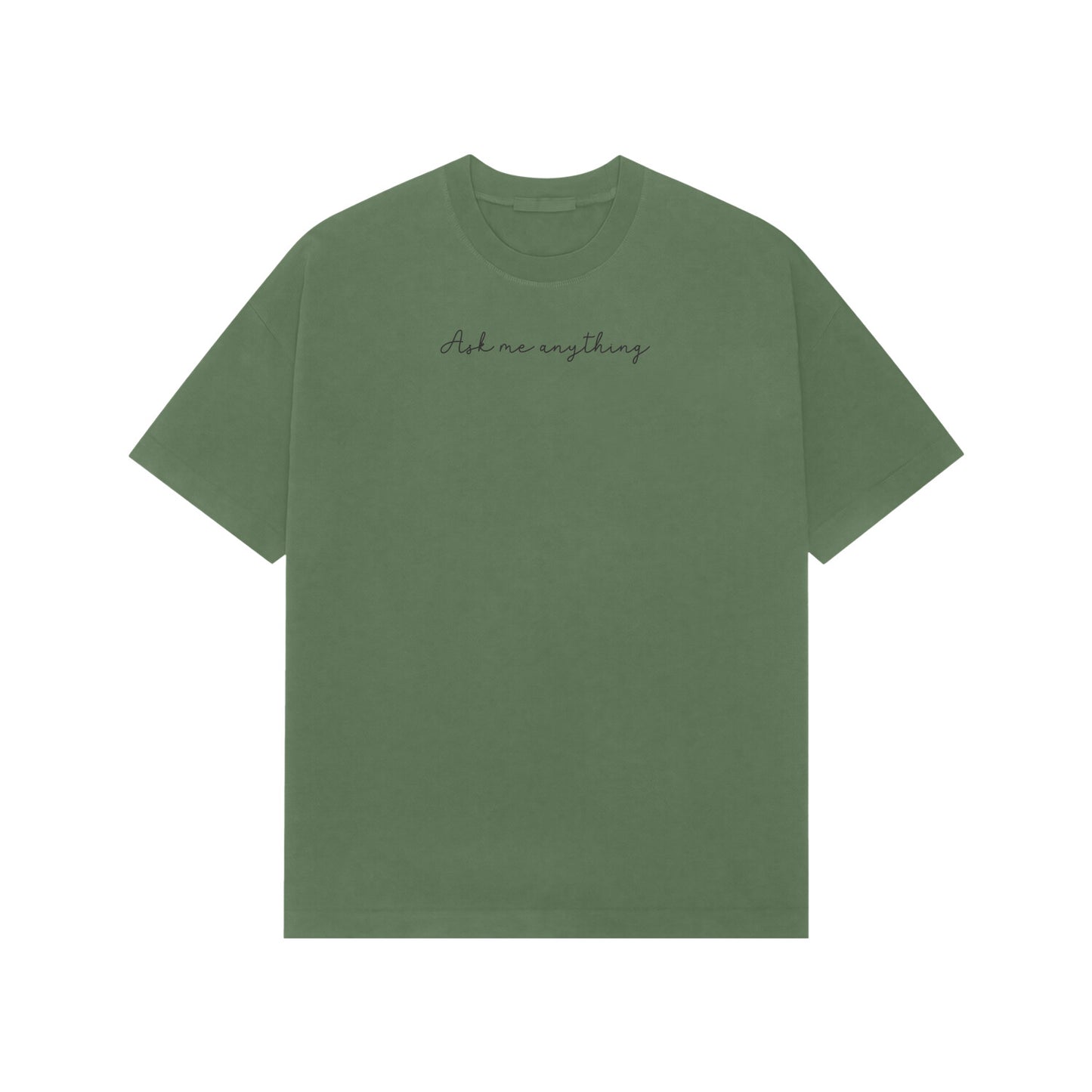 Ask me anthing premium oversized tshirt-Forest Green-Snapper Choice