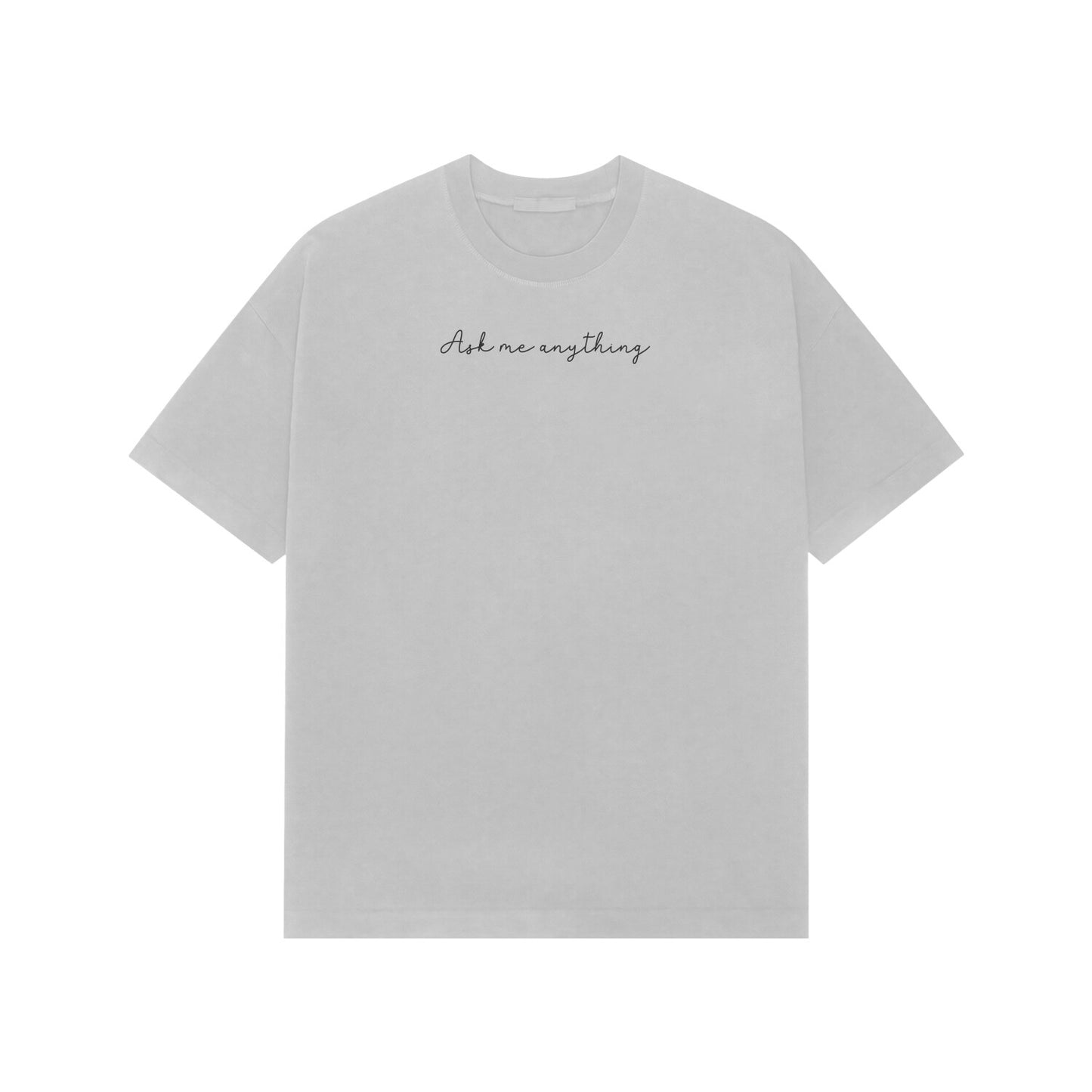 Ask me anthing premium oversized tshirt-Ash Grey-Snapper Choice
