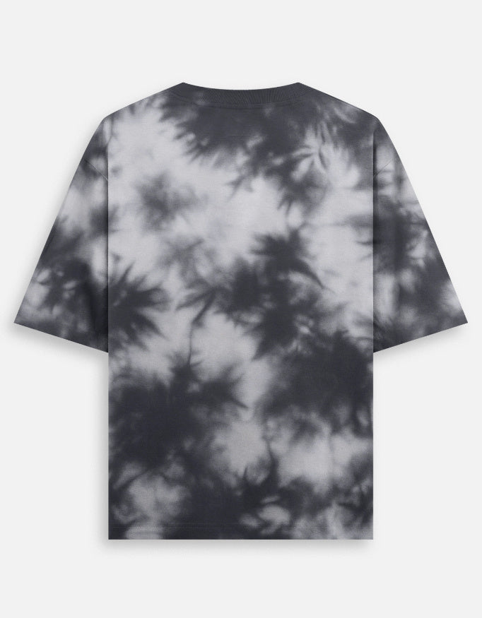 White black Unisex Tie Dye Oversized T-Shirt-Snapper Choice