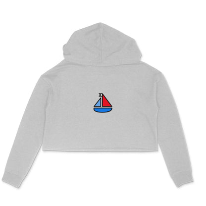 Boat Crop Hoodie-Melange Grey-Snapper Choice