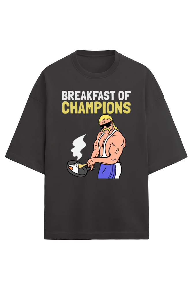 Breakfast for champions Oversized t-shirt-Black-Snapper Choice