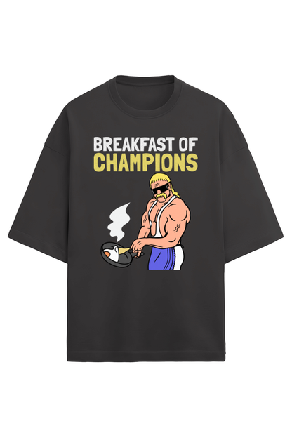 Breakfast for champions Oversized t-shirt-Black-Snapper Choice
