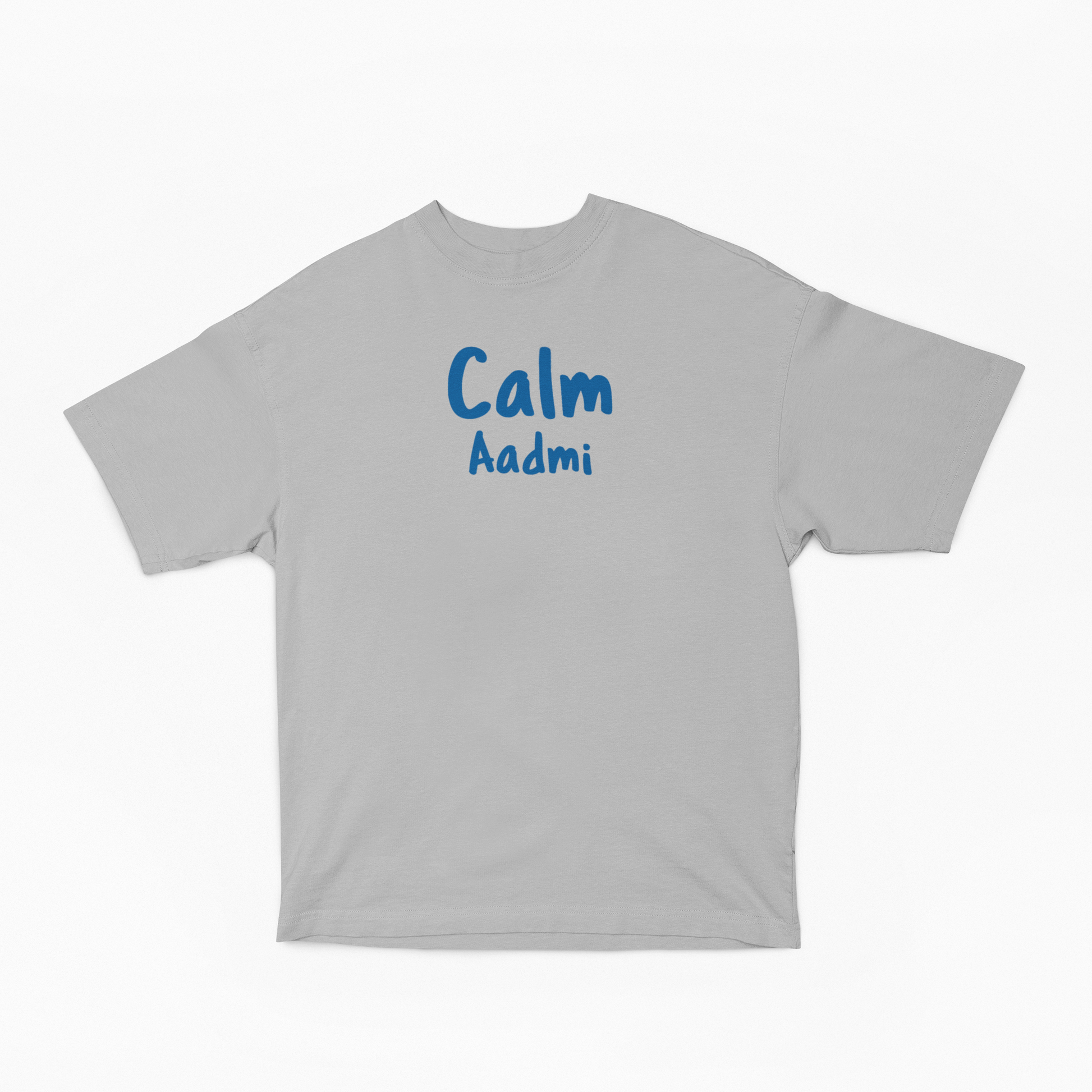 Calm Aadmi Oversized t-shirt-Grey Melange-Snapper Choice