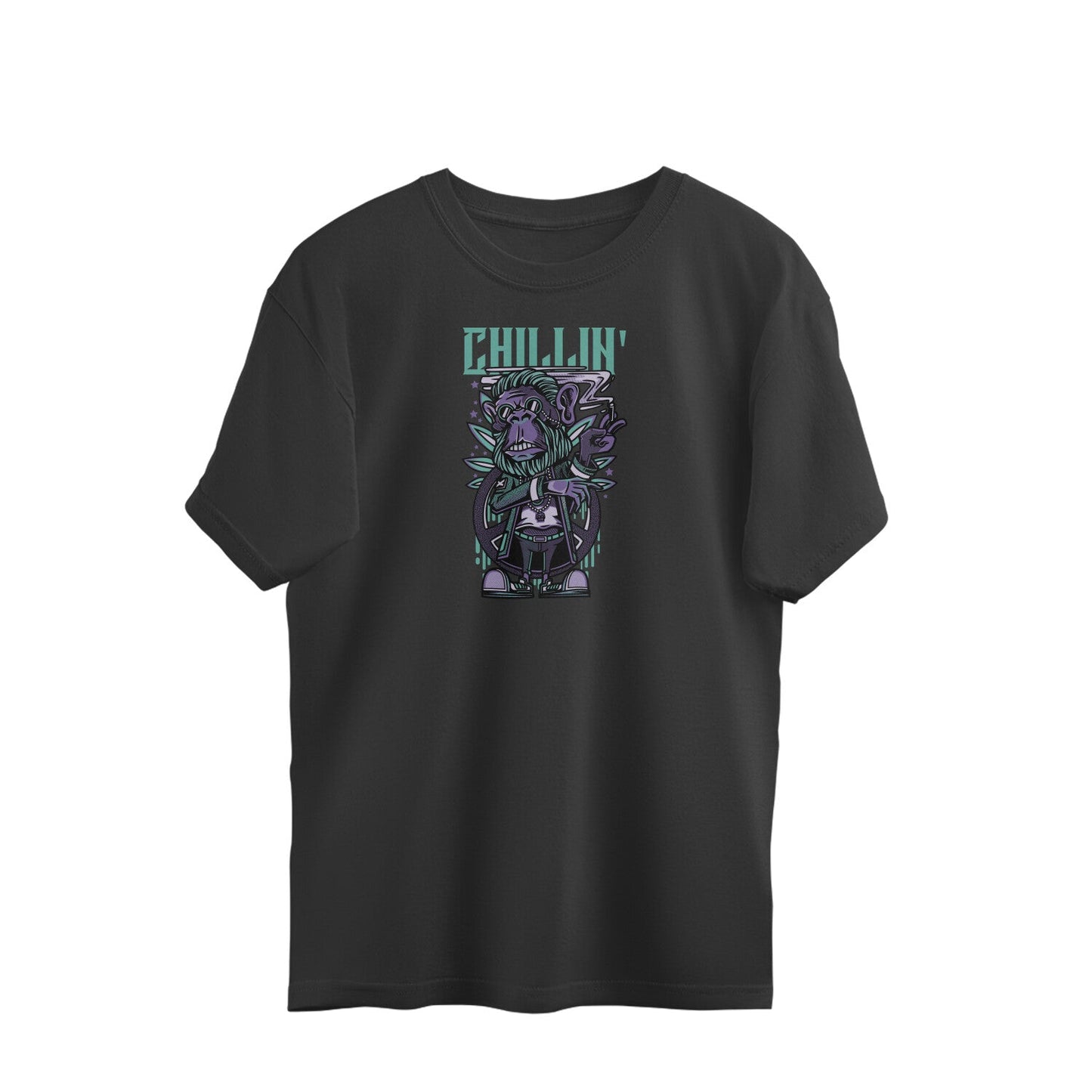 Chillin Unisex Oversized T-Shirt-Black-Snapper Choice
