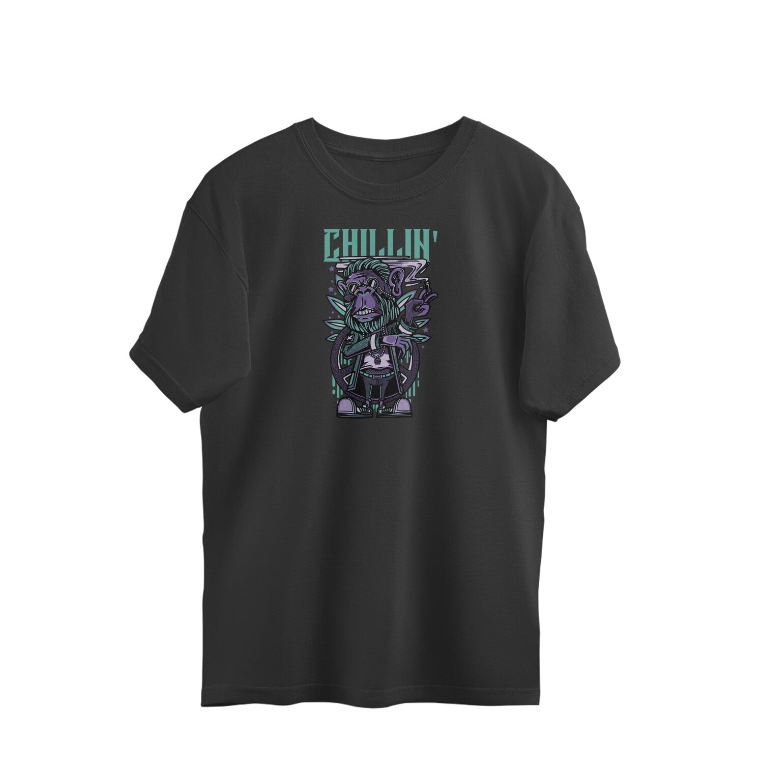 Chillin Unisex Oversized T-Shirt-Black-Snapper Choice