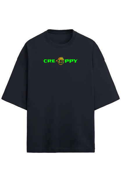 Creepy terry Oversized t-shirt-Navy Blue-Snapper Choice