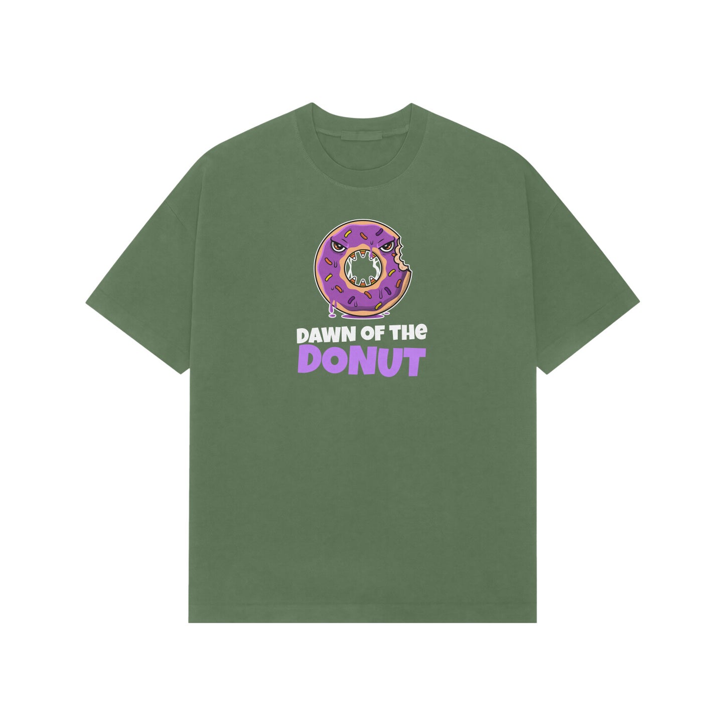 Dawn of the Donut premium oversized tshirt-Forest Green-Snapper Choice