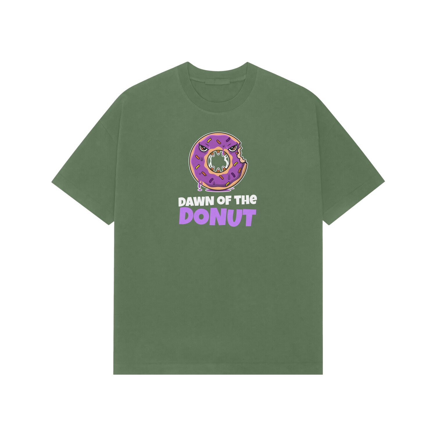 Dawn of the Donut premium oversized tshirt-Forest Green-Snapper Choice