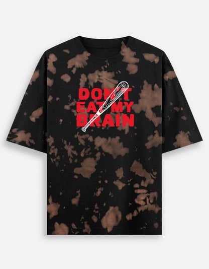 Don't Eat My Brain Unisex Tie Dye Oversized T-Shirt-Brown Black-Snapper Choice
