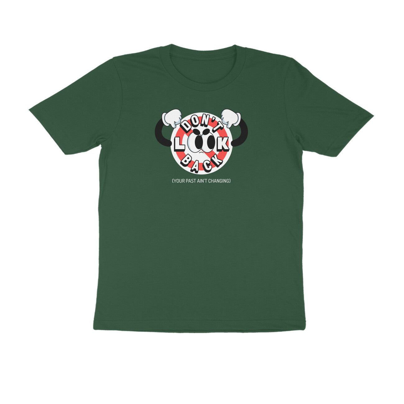 Don't Look back men's t-shirt-Olive Green-Snapper Choice