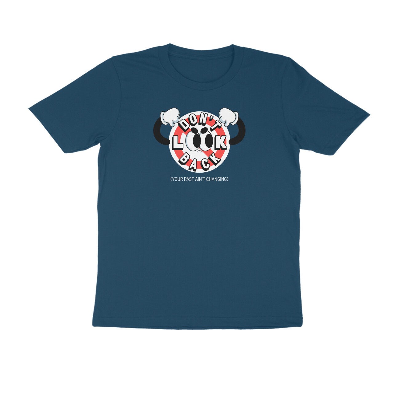 Don't Look back men's t-shirt-Navy Blue-Snapper Choice