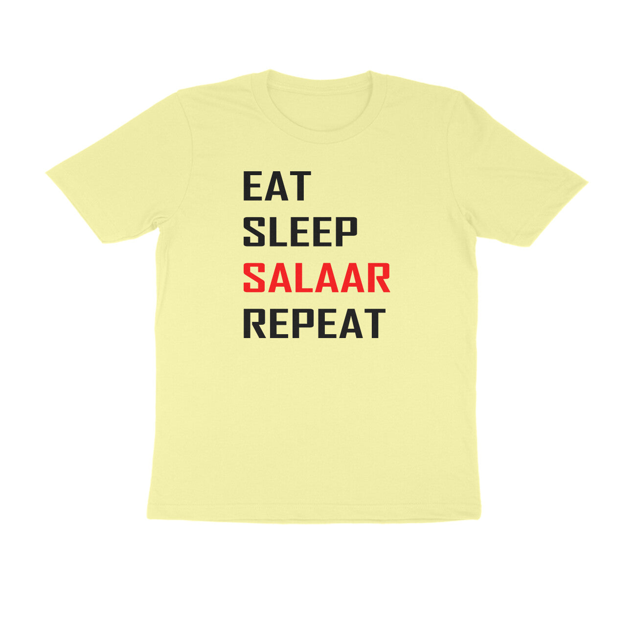 Eat sleep salaar repeat men's t-shirt-Butter Yellow-Snapper Choice