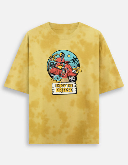 Enjoy the Breeze Unisex Tie Dye Oversized T-Shirt-Yellow-Snapper Choice