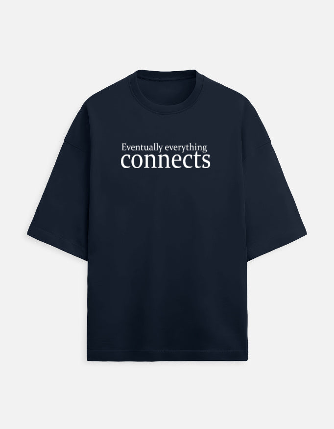 Eventually everything connects Unisex Terry Oversized Tee-Navy Blue-Snapper Choice